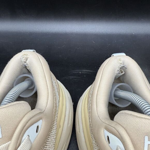 Hoka One One Bondi 8 Women’s Running Shoes 7B Shifting Sand Eggnog Ivory White - Picture 4 of 8